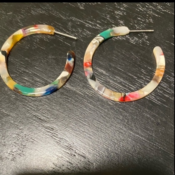 Jewelry - RESIN Multicolor Cuff Hoop Earrings